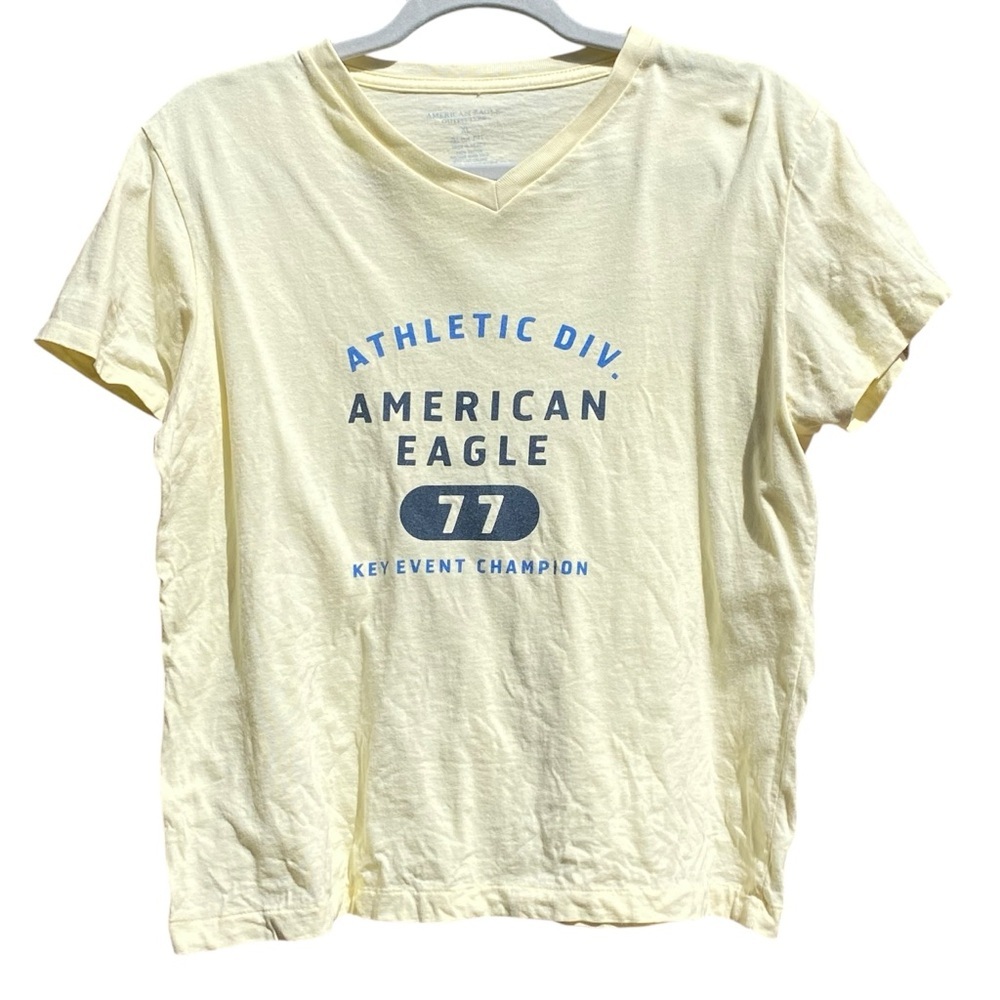 American Eagle Womens Slim Fit Baby T Shirt Size XL 90s Y2K Vintage Yellow
